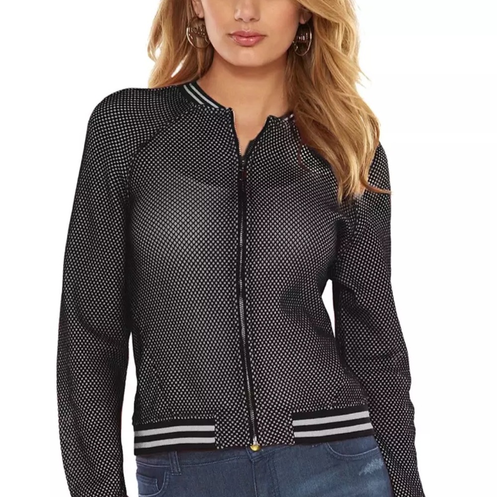 Juicy Couture Black and White Women's Bomber Jacket